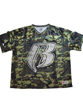 Ruff Ryders Mens Official DMX Collab Camo Mesh Football Jersey New Large